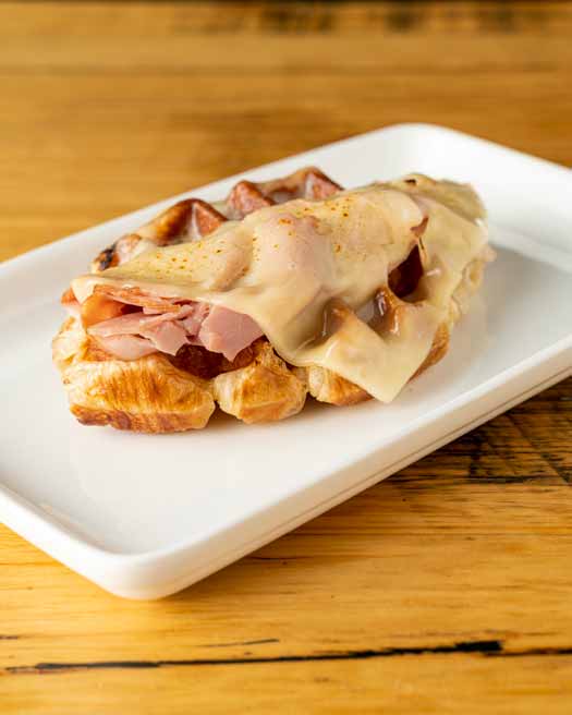 Ham and Torched Cheese Croffle