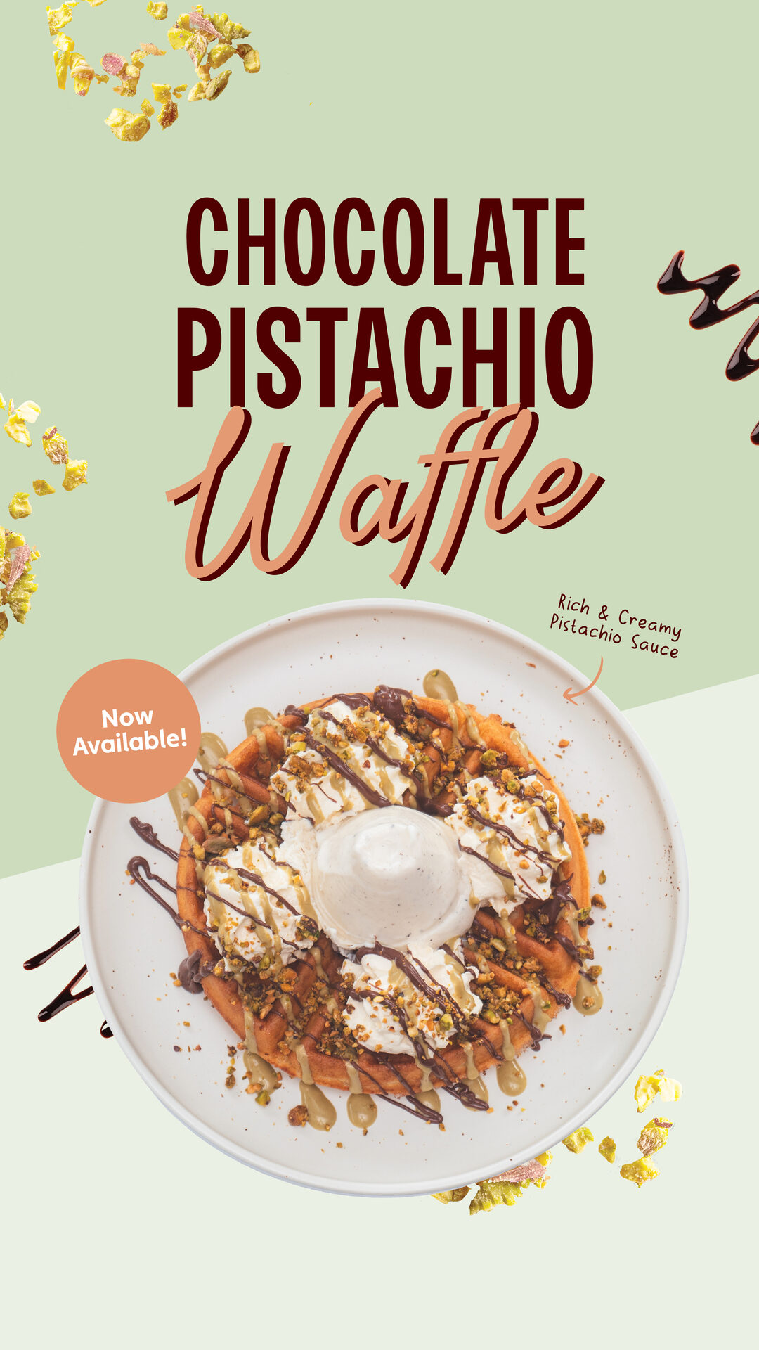 Chocolate Pistachio Waffle