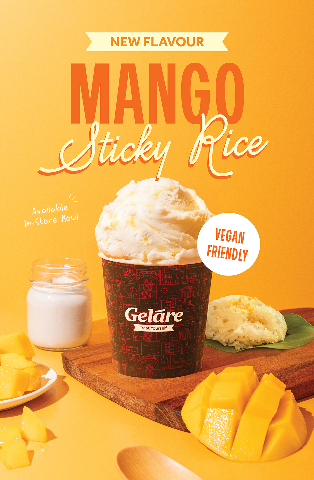 Mango Sticky Rice Ice Cream